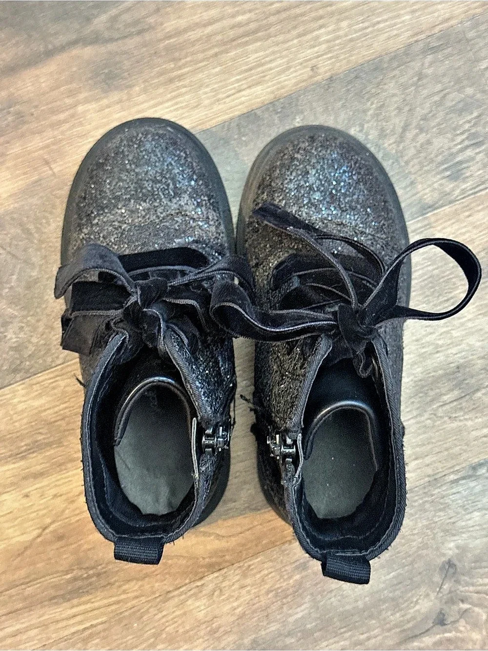 Cat & Jack Toddler Girls Khloe Ankle Boots Black Glitter